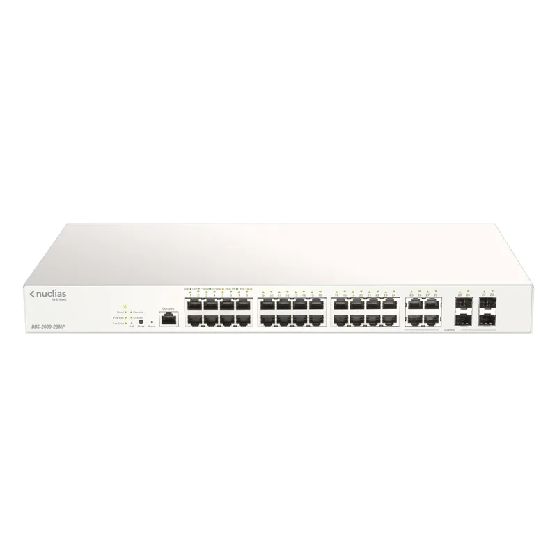 D-Link DBS-2000-28MP 28xGb PoE+ Nuclias Smart Managed Switch 4x1G Combo Ports,370W (With 1 Year Lic) DBS-2000-28MP/E