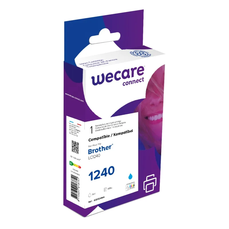WECARE ARMOR ink kompatibilní s BROTHER LC-1240C, modrá/cyan K20334W4