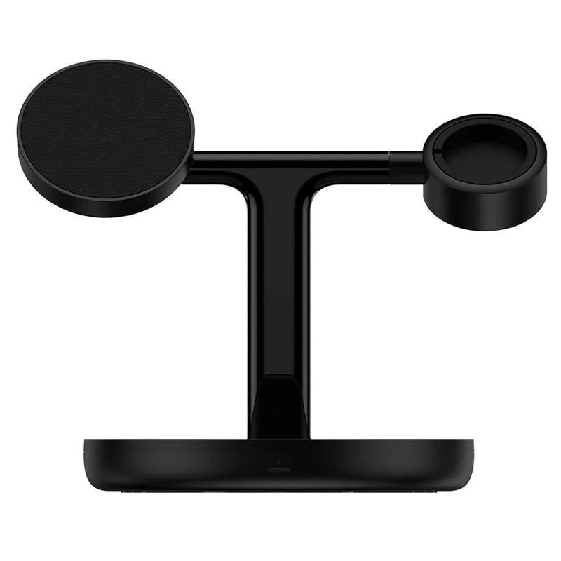 NONAME Baseus WXTE000101 Swan 3v1 Bezdrátový Magnetický Nabíjecí Stojánek 15W Black 6932172609627