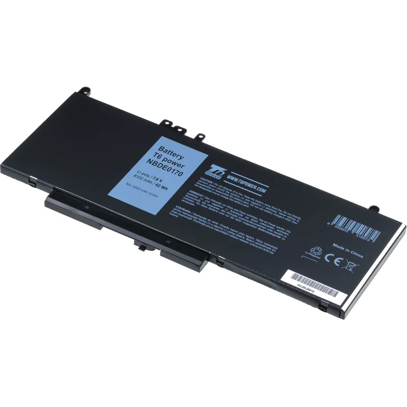 Baterie T6 Power Dell Latitude E5270, E5470, E5570, Precision 15 3510, 8100mAh, 62Wh, 4cell, Li-pol NBDE0170