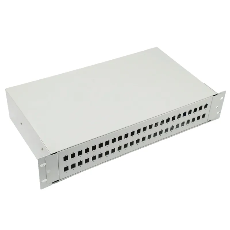 OEM 19" 2U Optická vana 48xSC simplex, LC duplex, E2000, šedá 3513