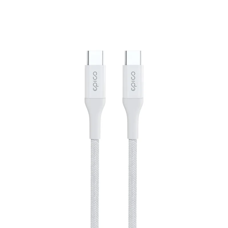 Epico Braided PD Cable 1,2m USB-C to USB-C - bílá 9915141100002