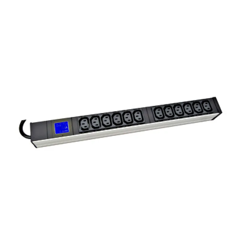 SCHRACK PDU IT METER, integr.merení, 12x C13,Al, 19", 1U, RAL 7035 HSMPE308