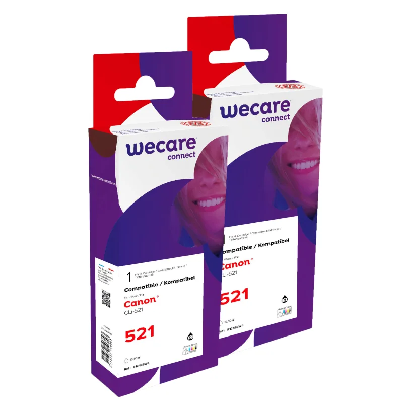 WECARE ARMOR sada ink kompatibilní s CANON CLI521BK 2x10,5ml,černá,CLI-521 BK P12465W4