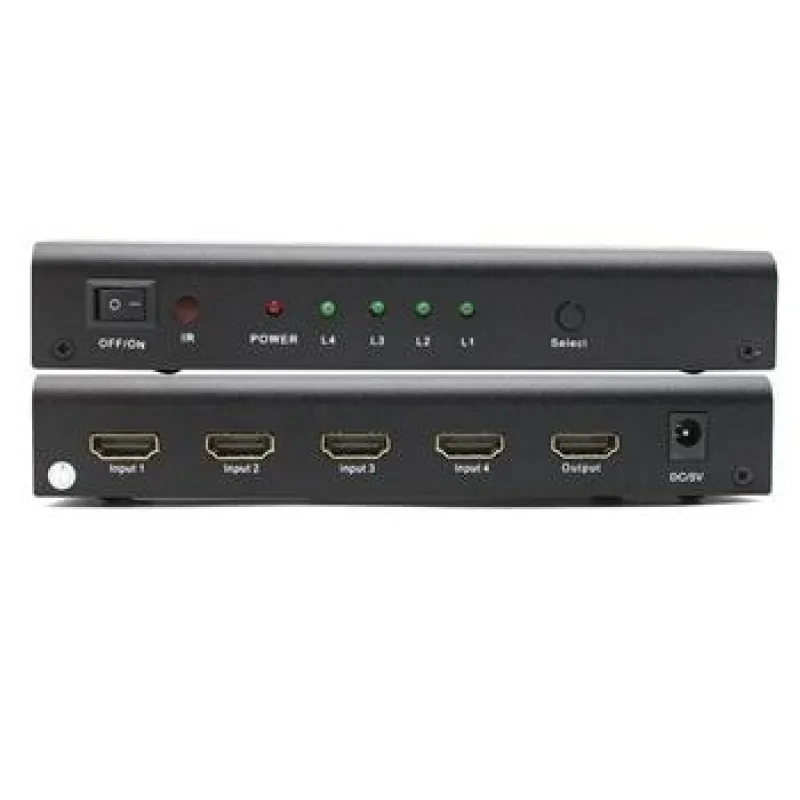 PremiumCord HDMI switch 4:1, kovový, dálkové ovl. khswit41b