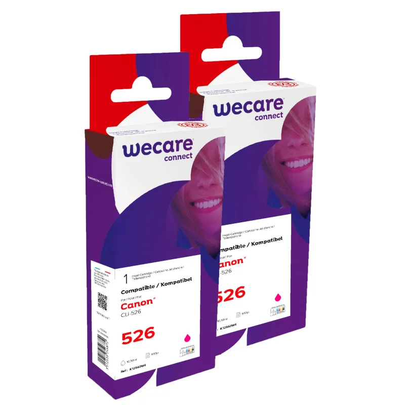 WECARE ARMOR sada ink kompatibilní s CANON CLI526M 2x10,5ml,červená,CLI-526 M P12563W4