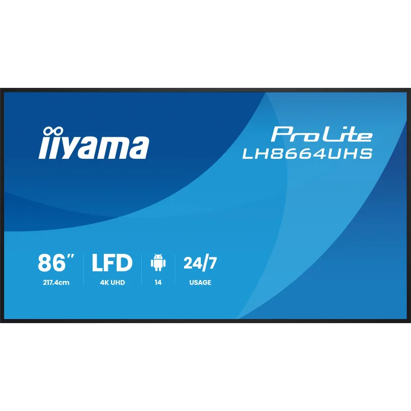 86" iiyama LH8664UHS-B3AG:IPS,4K,ANDR 14,24/7 LH8664UHS-B3AG