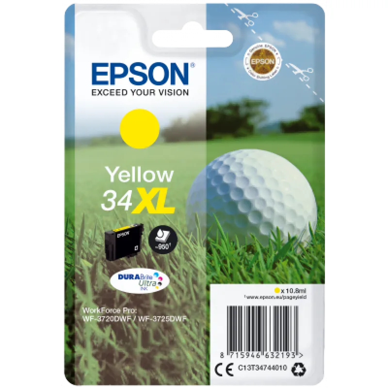 Epson Singlepack Yellow 34XL DURABrite Ultra Ink C13T34744010