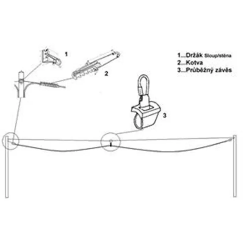 OEM Držák pro uchycení kotvy sloup/stěna