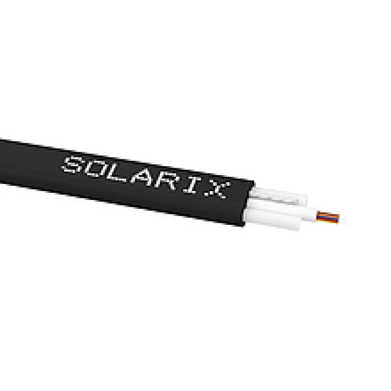 SOLARIX DROP plochý 12vl SM 9/125 PE Fca černý samonos., cena za metr 70291124