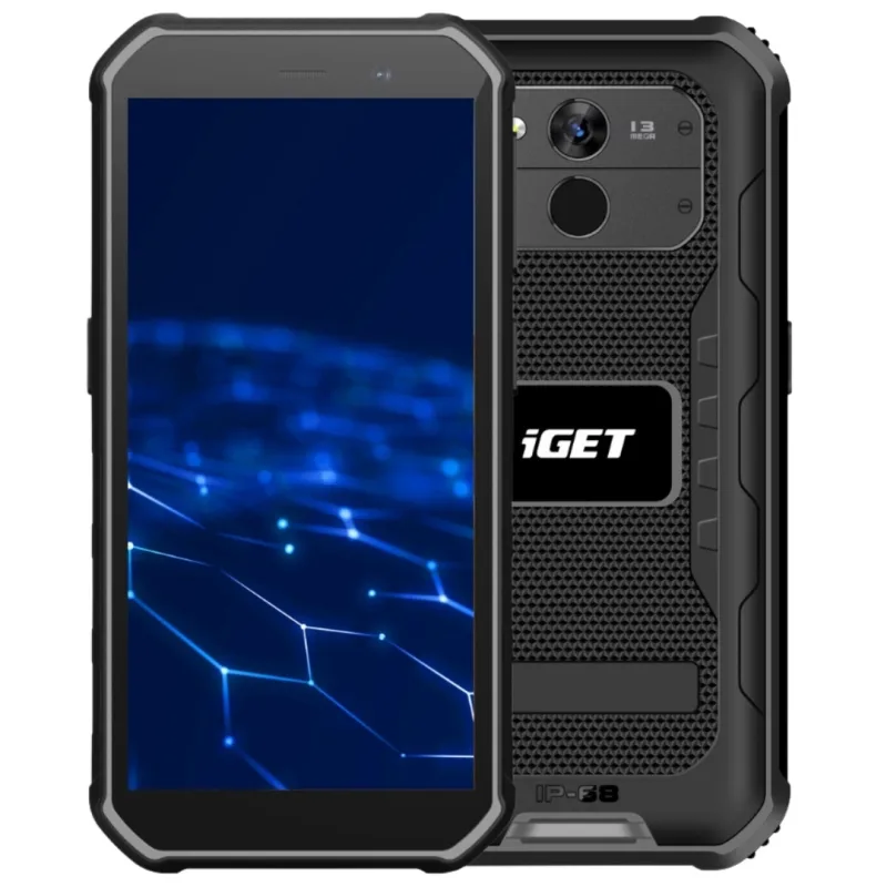 iGET T1 6 + 128 Black - odolný mobilní telefon 84008201