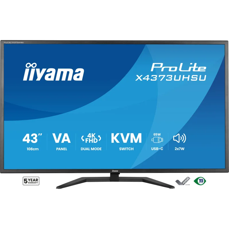 iiyama ProLite/X4373UHSU-B2/42,5"/VA/4K UHD/60Hz/3ms/Černá/3R X4373UHSU-B2