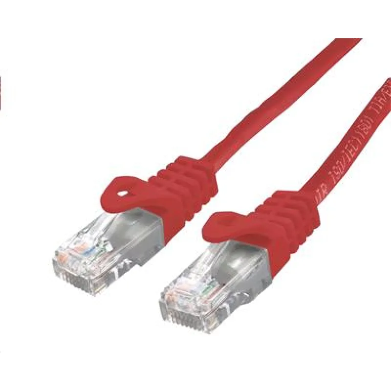 Kabel C-TECH patchcord Cat6, UTP, červený, 0,25m CB-PP6-025R