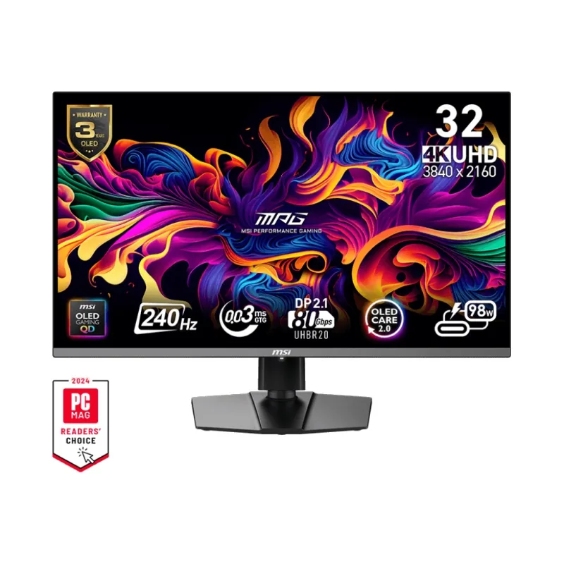 MSI MPG/322URX/31,5"/QD-OLED/4K UHD/240Hz/0,03ms/Černá/3R MPG 322URX QD-OLED