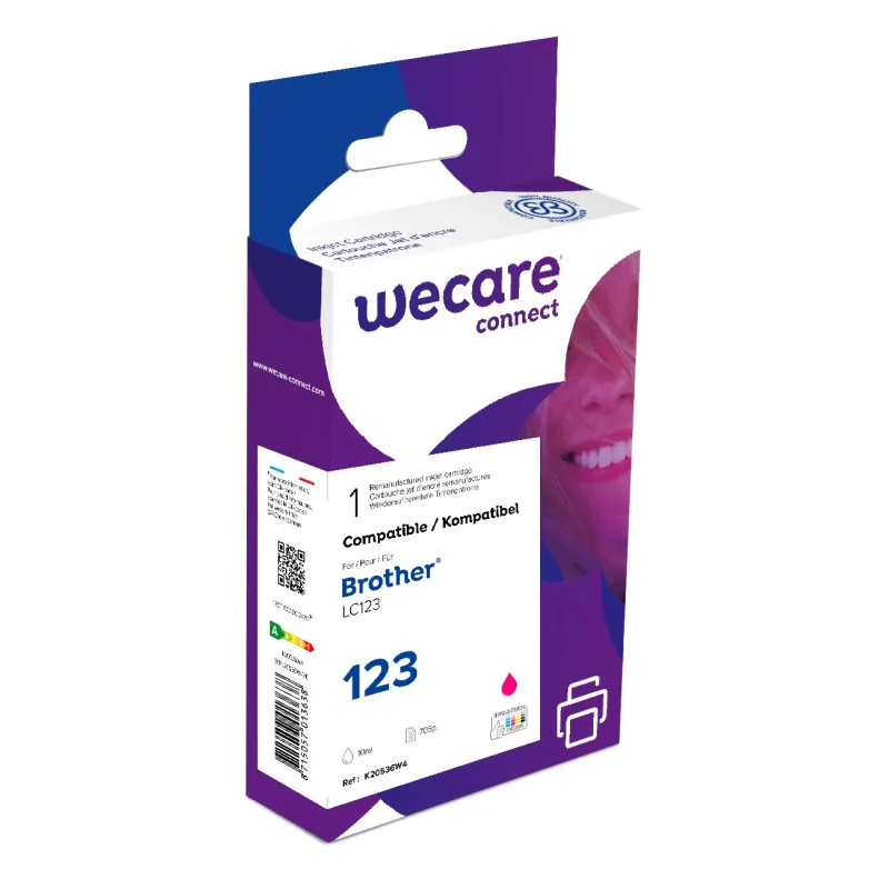 WECARE ARMOR ink kompatibilní s BROTHER LC-123M, červená/magenta K20536W4