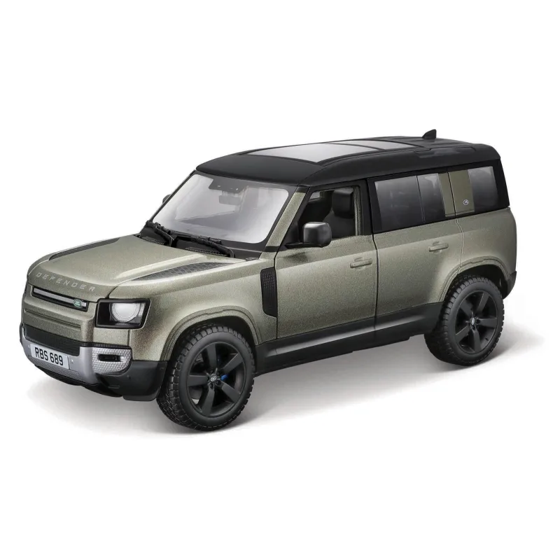 Bburago - Auta HOBBY, 2022 Land Rover Defender 110, zelená metalíza, 1:24