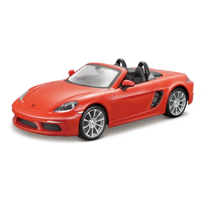 Bburago - Auta HOBBY, Porsche 718 Boxster, oranžová, 1:24