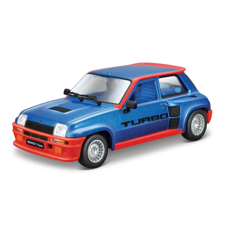 Bburago - Auta HOBBY, Renault 5 Turbo, modrá metalíza-červená, 1:24