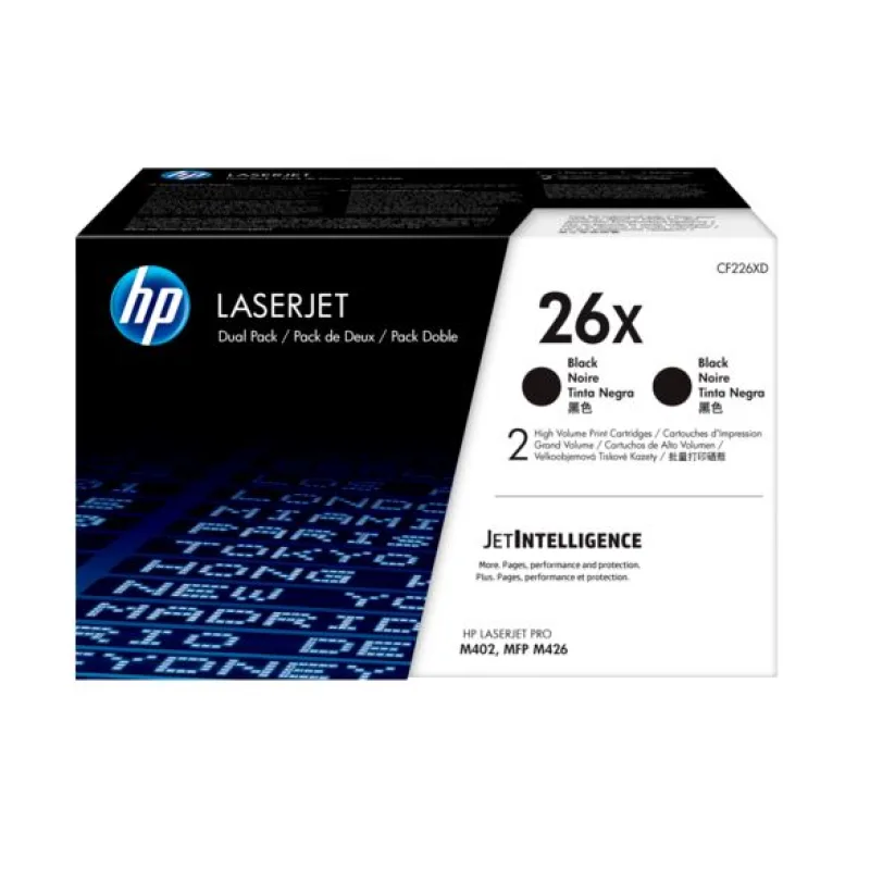 HP 26X tisková kazeta černá velká, CF226XD - 2pack CF226XD