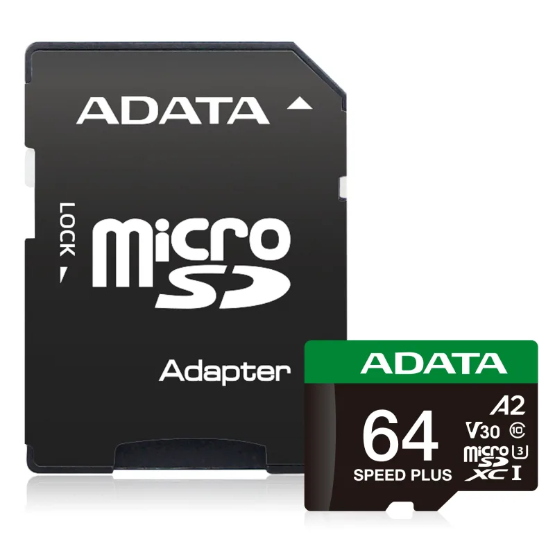 Adata Speed Plus/Micro SD/64GB/UHS-I U3 / Class 10/+ Adaptér UD64GUI3V30A2SP-RA1
