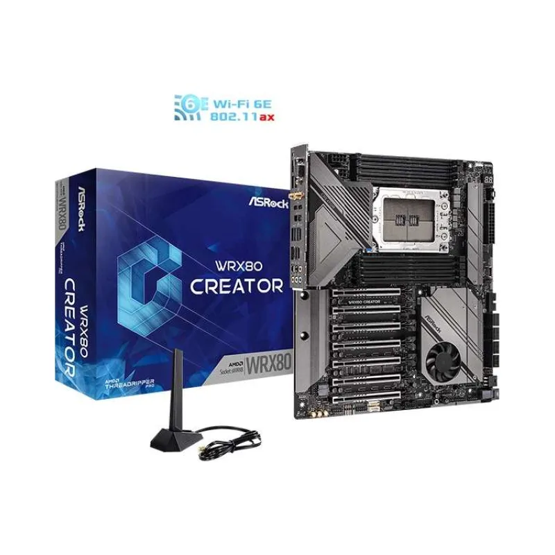 ASRock MB Sc sWRX8 WRX80 Creator R2.0, AMD WRX8, 8xDDR4, 1xVGA, WiFi, eATX (WRX80 Creator R2.0)