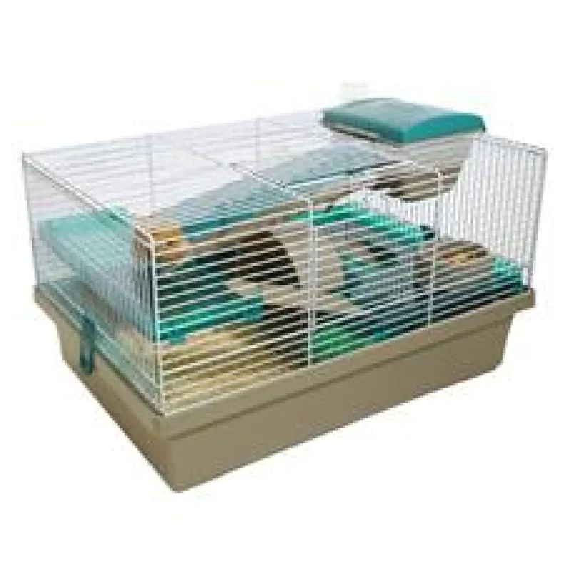 Klec hlod. křeček Pico Rosewood stříbr./modrá/hrášková 50x36x31cm