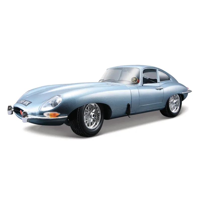 Bburago - Auta HOBBY- Jaguar E-type Coupe, metalic modrá, 1:18