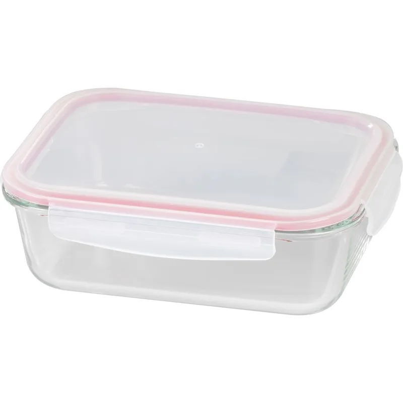 Dóza MagicHome obdĺžniková 1500 ml, sklenená, s vekom Clip