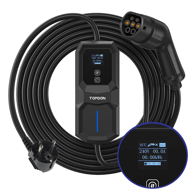 VIKING TOPDON PulseQ AC Portable - 3,7kW/konektor IEC62196-2 Typ/LCD displej/IP65/5m TOPPORT37