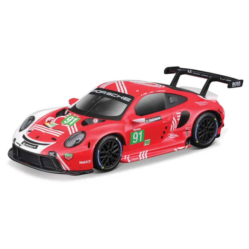 Bburago - RACE, Porsche 911 RSR v dekorativním boxu, červená, 1:43