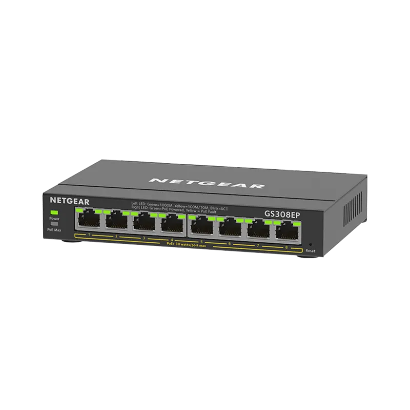 NETGEAR 8PT GE PLUS SWCH W/ POE+ GS308EP-100PES