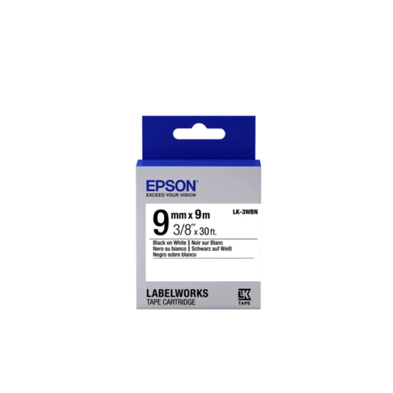 EPSON POKLADNÍ SYSTÉMY Epson Label Cartridge Standard LK-3WBN Standard Black/White 9mm (9m) C53S653003