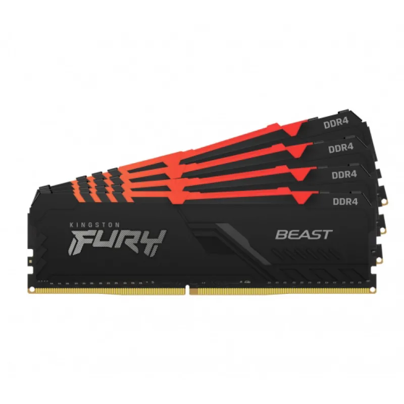Kingston FURY Beast/DDR4/32GB/3600MHz/CL17/4x8GB/RGB/Black KF436C17BB2AK4/32