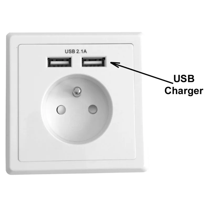 OEM El. zásuvka pod omítku 1x230V+2xUSB 2,1A napájení 4195