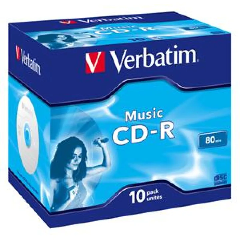 VERBATIM CD-R(10-pack)AudioLiveit!/Color/Jewel/80m 43365