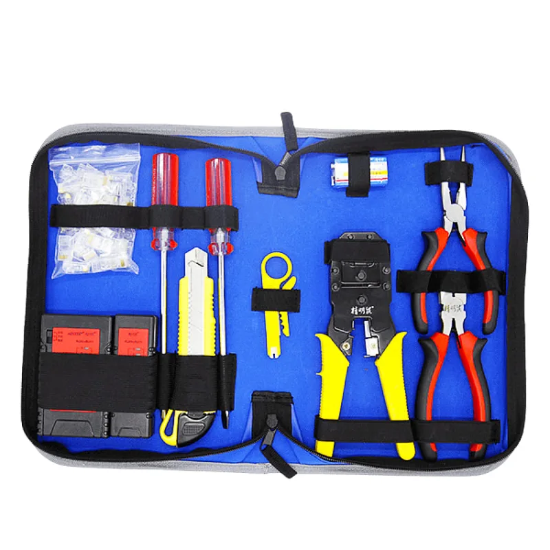 W-star Sada nářadí pro sítaře WSNF1304 krimpovací kleště, tester kabelů, 11ks v brašně WSNF1304