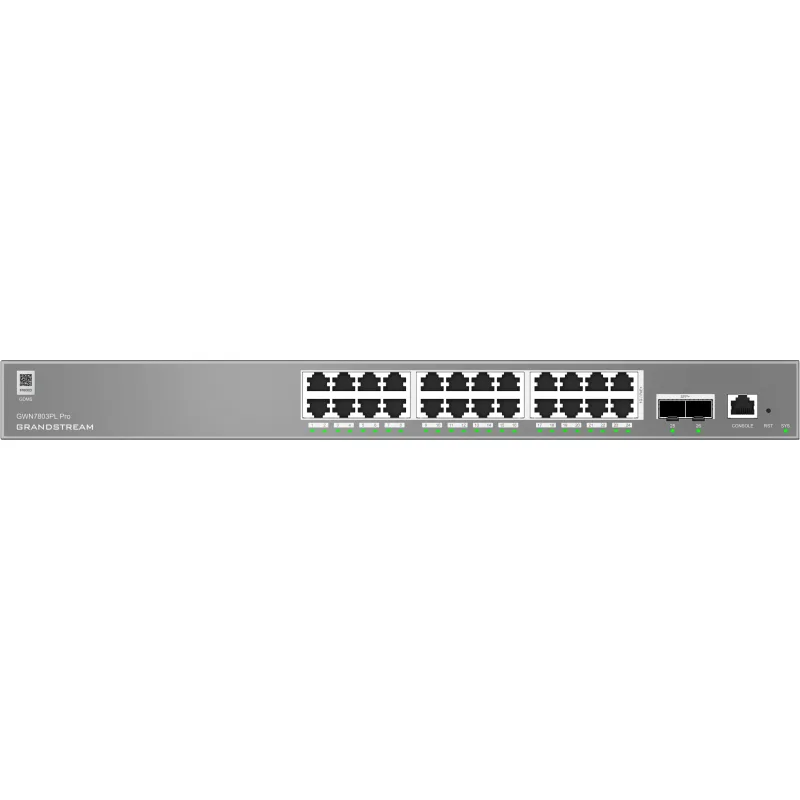 Grandstream GWN7803PL Pro L2++ Managed switch, 24x 1Gb RJ45, PoE+, SFP+, DHCP, CLI, VLAN GWN7803PL Pro