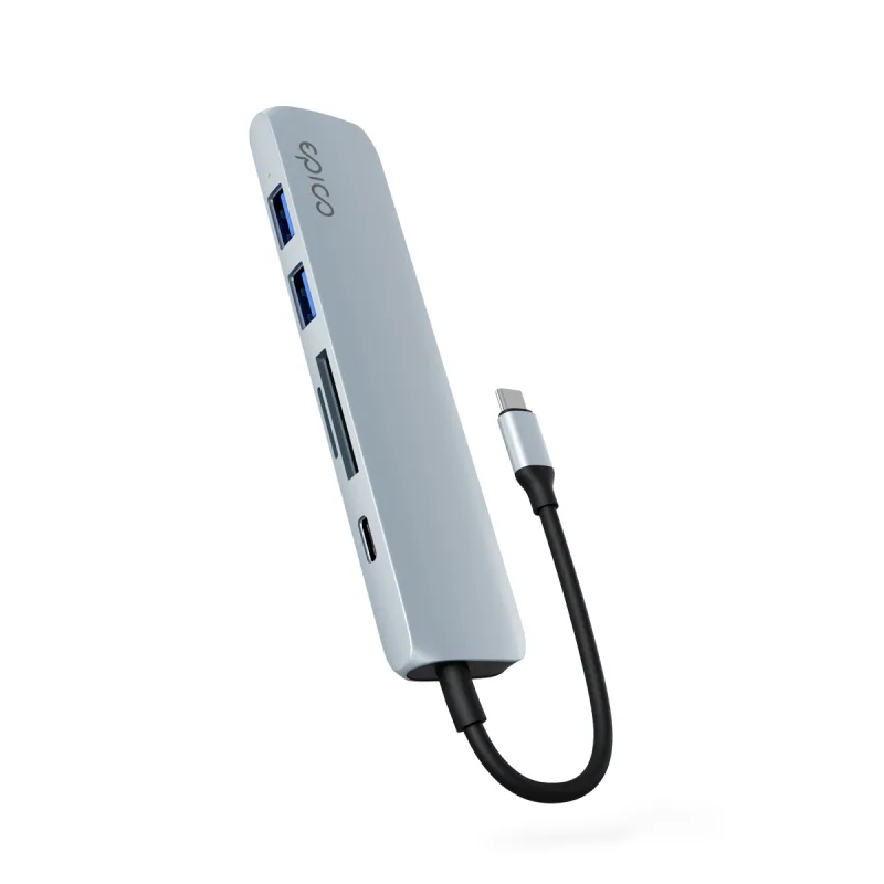 Epico 6v1 hliníkový USB-C 8K hub - modrá 9915111600001