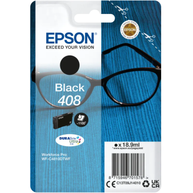 EPSON Singlepack Black 408 DURABrite Ultra Ink C13T09J14010