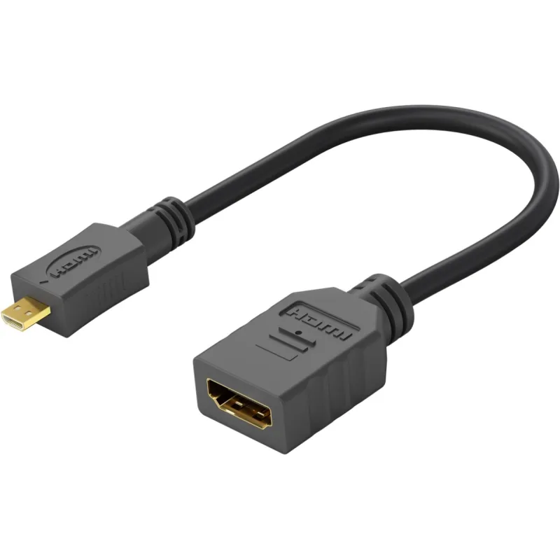 PremiumCord Flexi adaptér HDMI Typ A samice - micro HDMI Typ D samec pro ohebné zapojení kphdma-35