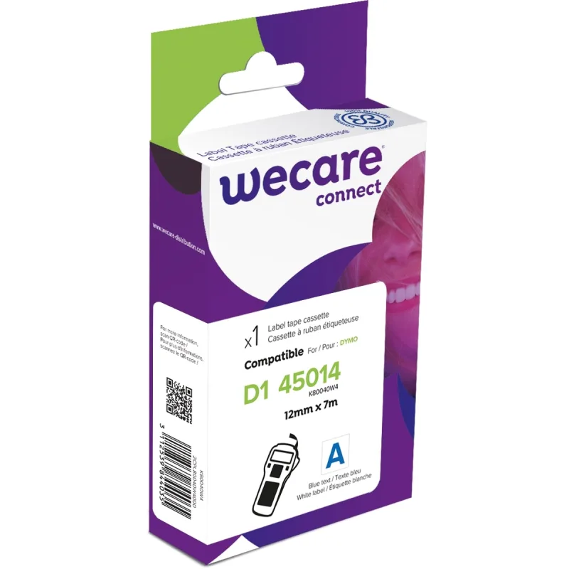 WECARE ARMOR páska kompatibilní s DYMO S0720540,Blue/White,12MM*7M K80040W4