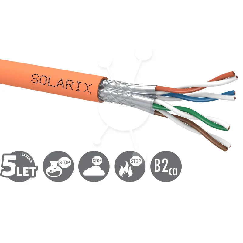 Instalační kabel Solarix CAT7A SSTP LSOHFR B2ca-s1,d1,a1 500m/cívka SXKD-7A-1200-SSTP-LSOHFR-B2ca 27000022