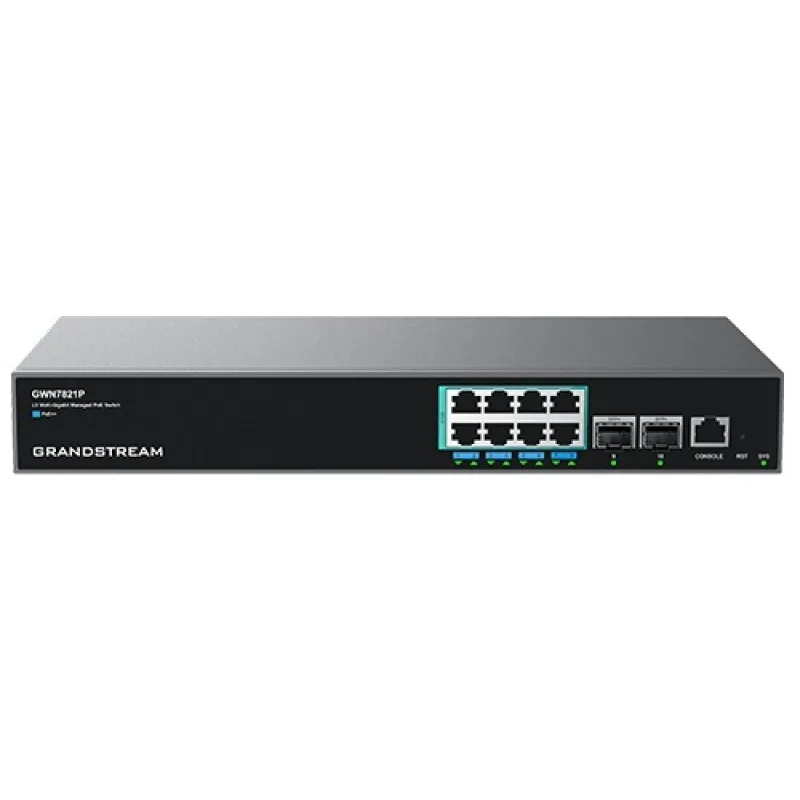 Grandstream GWN7821P managed Network Switch L3, 8x2,5G, SFP+, PoE, VLAN, IGMP, MLD, MVR GWN7821P