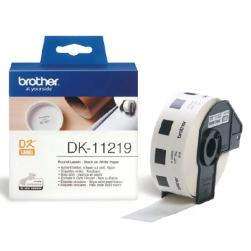 BROTHER DK-11219 (papírové / kulaté, průměr 12 mm -1200ks) DK11219