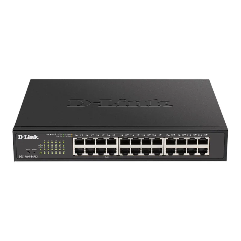 D-Link DGS-1100-24PV2 24-port Gigabit Smart switch, 12x GbE PoE+, PoE 100W DGS-1100-24PV2/E