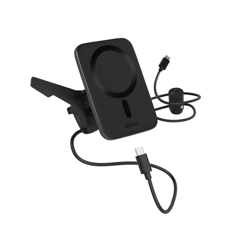 Epico Qi2 Mag+ ultra tenká autonabíječka - černá 9915101300252