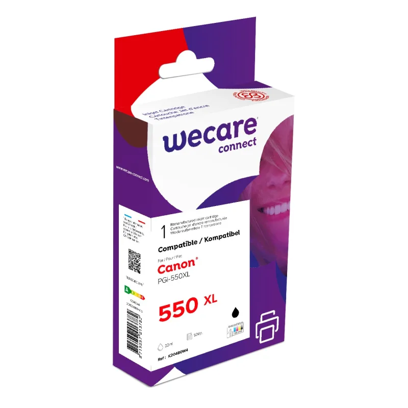 WECARE ARMOR ink kompatibilní s CANON PGi-550XLBK,černá/black pigm. K20480W4