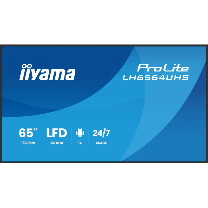 65" iiyama LH6564UHS-B1AG:VA, 4K UHD,Android,24/7 LH6564UHS-B1AG
