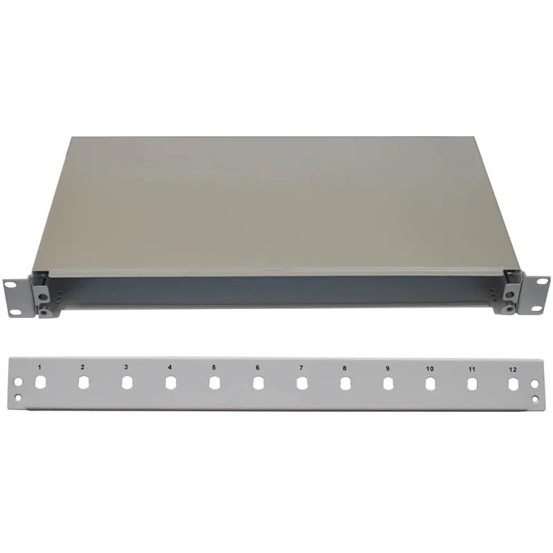 OEM 19" Optická vana 12xST simplex včetně kazety šedá