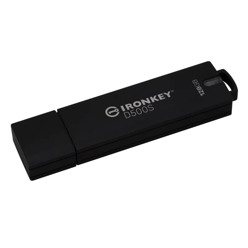 Kingston Ironkey D500S/128GB/USB 3.2/USB-A/Černá IKD500S/128GB
